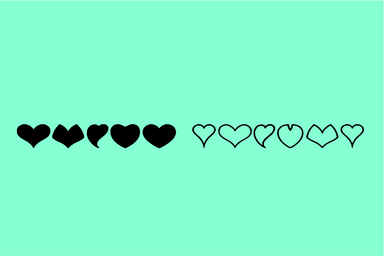 HEART shapes – free font download