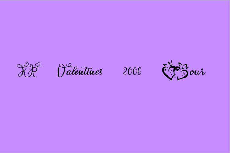 KR Valentines 2006 Four – free font download