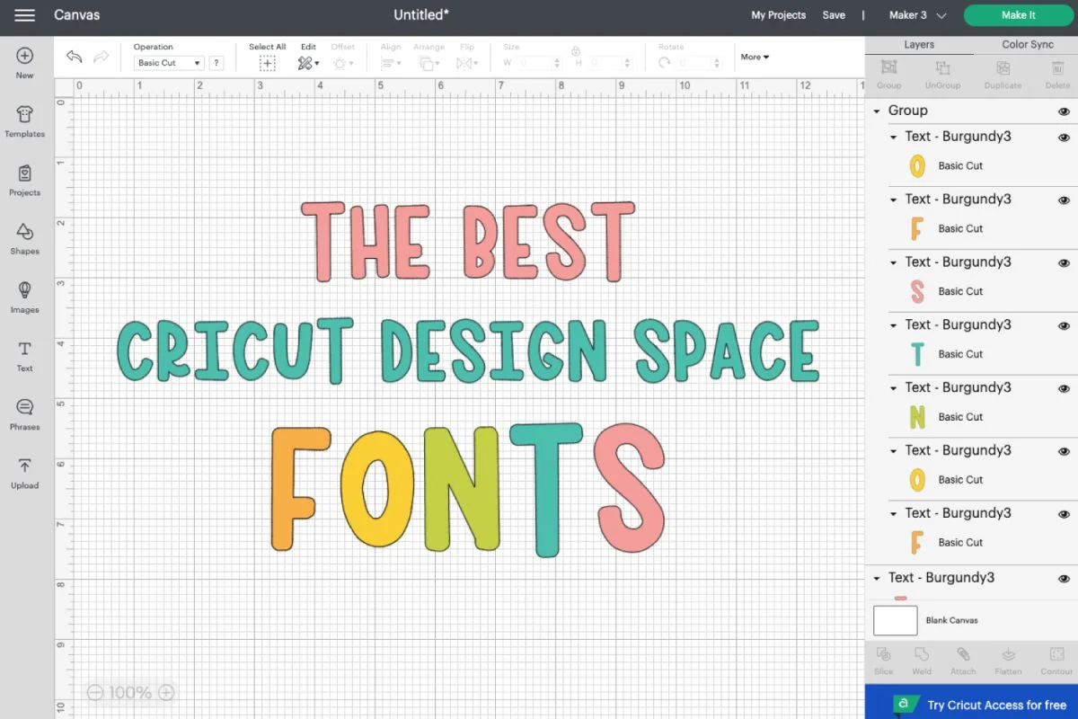 Cricut design space fonts free download