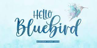 Hello bluebird font duo script font free download