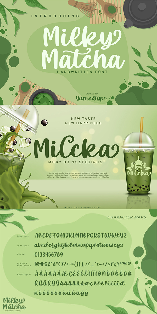 Milky matcha regular font free download