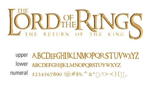 The lord of the rings font download