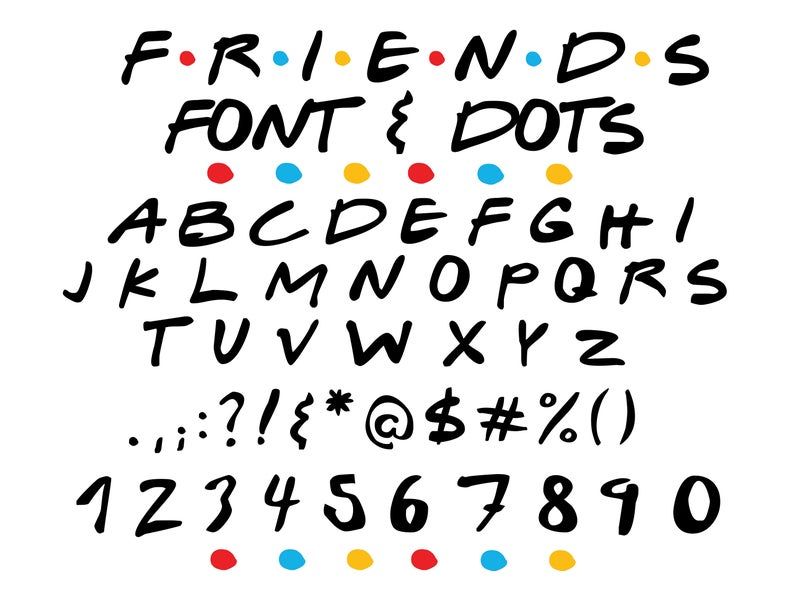 Friends font with dots free download